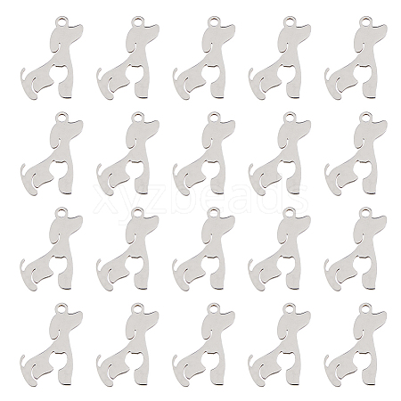 40Pcs 201 Stainless Steel Pendants STAS-DC0013-20-1