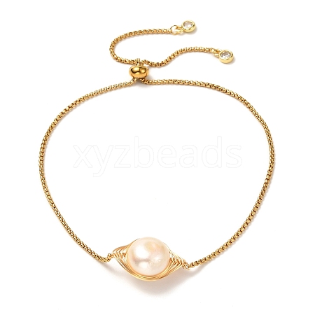 Natural Baroque Pearl Keshi Pearl Necklace for Girl Women BJEW-JB06856-01-1