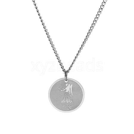 Stainless Steel 12 Constellation Pendant Necklaces for Sweater FZ0908-10-1