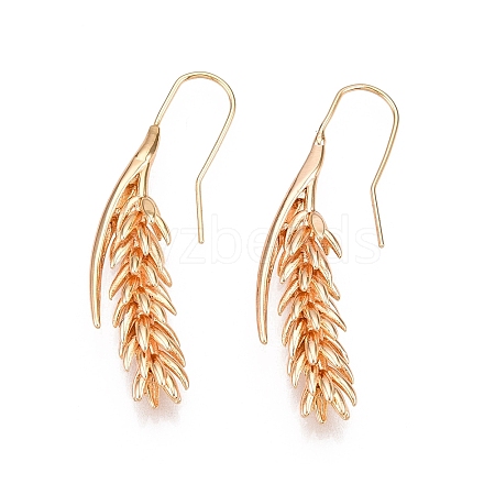 Wheat Brass Dangle Earrings KK-A227-24G-1