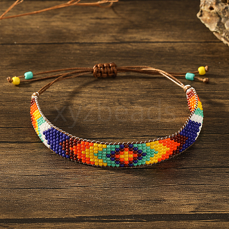 Bohemian Style Geometric Glass Seed Bead Handmade Bracelet for Women HL6362-5-1