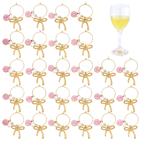 26Pcs Alloy Enamel Wine Glass Charms AJEW-FG00017-1