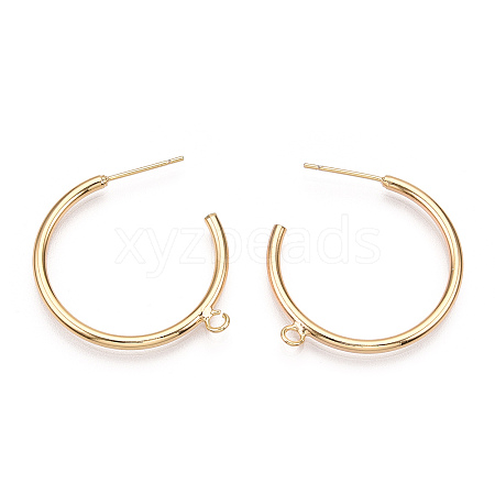 Brass Stud Earring Findings KK-S345-031-1