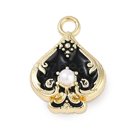 Rack Plating Alloy Enamel Pendants PALLOY-P309-06G-03-1