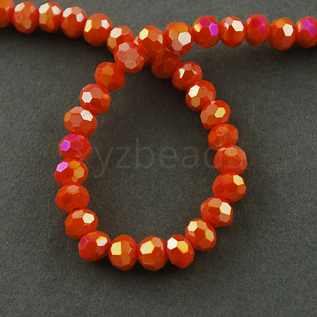 Electroplate Opaque Glass Beads Strands EGLA-R017-4mm-9-1