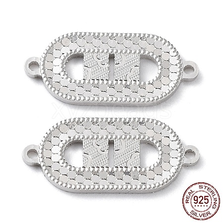 Rhodium Plated 925 Sterling Silver Connector Charms STER-C003-24P-1