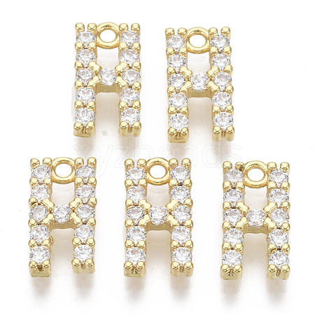 Brass Micro Pave Cubic Zirconia Charms KK-T060-05-H-G-NF-1