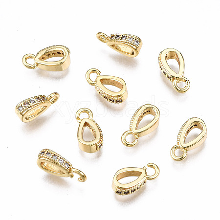 Brass Micro Pave Clear Cubic Zirconia Charms KK-Q277-060-NF-1