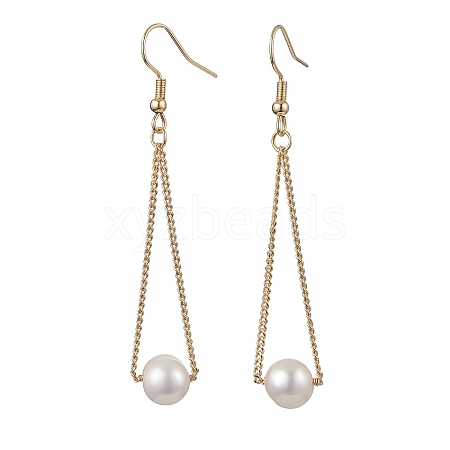 Natural Cultured Freshwater Pearl Dangle Earrings EJEW-JE05936-01-1