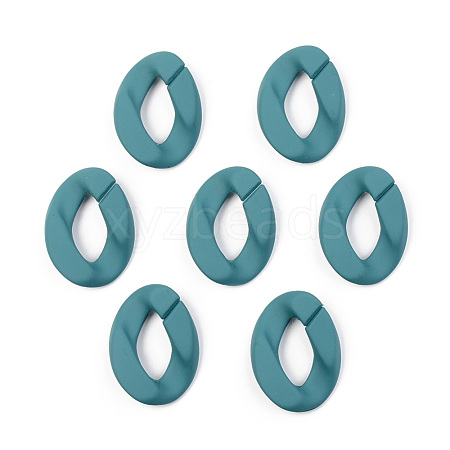 Opaque Spray Painted Acrylic Linking Rings OACR-T024-01-I08-1