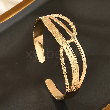 304 Stainless Steel Cuff Bangles for Women BJEW-B120-07G-02-1