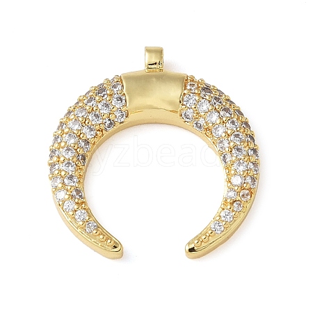 Brass Micro Pave Cubic Zirconia Pendants KK-C086-06G-1