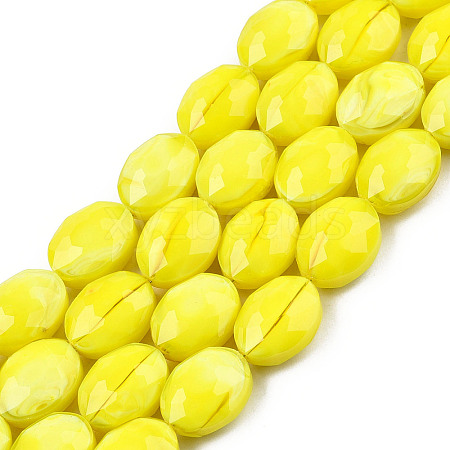 Opaque Solid Color Glass Beads Strands GLAA-N032-02M-1