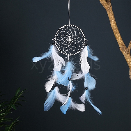 Cotton Woven Net/Web with Feather Hanging Decorations PW-WG779B6-01-1