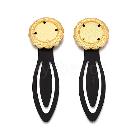 Alloy & Iron Bookmark Cabochon Settings PALLOY-N184-03G-1