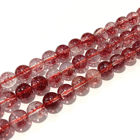 Dyed Round Natural Crackle Quartz Beads Strands G-K084-8mm-05A-1