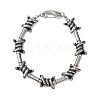 Punk 304 Stainless Steel Barbed Wire Link Chain Bracelets for Women Men BJEW-C148-02AS-4