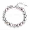 Non-Tarnish Simple Fashion Round Stainless Steel Beaded Bracelets for Women UG2742-4-1