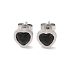 3 Pairs 3 Colors 304 Stainless Steel Heart Stud Earrings for Women EJEW-K279-07P-01-3