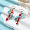 Handmade Glass Seed Beads & Glass Dangle Earrings EJEW-MZ00363-02-1