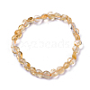 Natural Citrine Bead Stretch Bracelets BJEW-K213-62-2