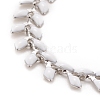 Enamel Wheat Link Chains Bracelet BJEW-P271-02P-04-2