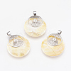 Natural Yellow Shell Pendants KK-F751-A03-1