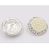 Acrylic Pearl & Rhinestone Shank Buttons BUTT-WH0003-01-2