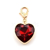 Heart Glass Pendant Decorations HJEW-WH0036-19D-1