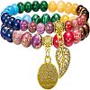 2Pcs Chakra Natural & Synthetic Mixed Gemstone Round Beads Stretch Bracelets FS-WG435B7-02-1
