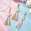 3Pcs Flower Handmade Macrame Cotton Threads Pendant Decoration HJEW-JM02762-1