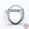 Anti-Tarnish Rhodium Plated 925 Sterling Silver Finger Ring Components STER-G027-10P-4