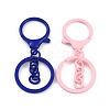 Spray Painted Alloy Keychain Lobster Clasps PALLOY-K004-03-2