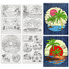 4 Sheets 11.6x8.2 Inch Stick and Stitch Embroidery Patterns DIY-WH0455-324-1