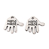 Tibetan Style Alloy Hand Carved Word Hand Made Charms TIBEP-O009-31-1