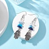 Natural & Synthetic Mixed Stone Hamsa Hand Dangle Earrings EJEW-JE06149-2