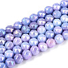 Anti-Tarnish Electroplate Glass Beads Strands X-GLAA-N010-8mm-11-1