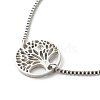 Tarnish Resistant Tree of Life Adjustable Slider Bracelets for Men Women BJEW-JB06688-01-5