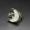 Moon & Star Natural Quartz Crystal Adjustable Rings PW-WGCB712-01-1