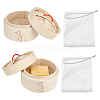 AHADERMAKER Round Bamboo Steamer Self-Draining Soap Box AJEW-GA0005-86-1