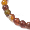 Natural Banded Agate Beaded Stretch Bracelets BJEW-JB13406-4