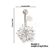 Shiny Brass Crystal Rhinestone Belly Button Rings CZ7821-3-1