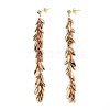 Brass Leaf Tassel Earrings EJEW-JE04409-02-1