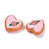 Handmade Heart Lampwork Beads Strands LAMP-P069-04B-06-3