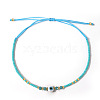 Glass Seed Beads & Resin Braided Bead Bracelets TK7632-3-1
