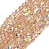 Electroplate Transparent Glass Beads Strands EGLA-K015-18J-1