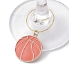 Sport Theme Alloy Enamel Wine Glass Charms AJEW-JO00209-3