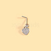 316L Surgical Stainless Steel Micro Pave Clear Cubic Zirconia L-Shaped Nose Rings WGEAB3E-02-1