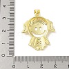 Rack Plating Brass Cubic Zirconia Pendants KK-S380-30G-01-3