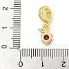 Rack Plating Brass Micro Pave Clear Cubic Zirconia European Dangle Pendants KK-Z067-32G-3